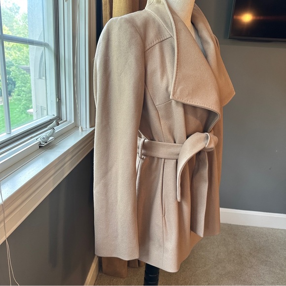 NWT Ted Baker London Wool Cashmere Blend Camel/Tan Wrap Coat w/Belt, Size 2 - Picture 6 of 16